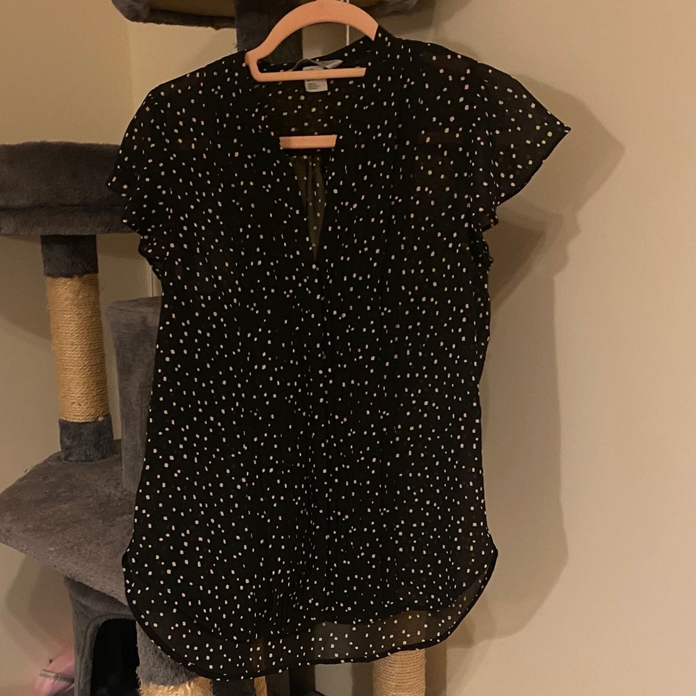 H&M Black and White Polka Dot Blouse